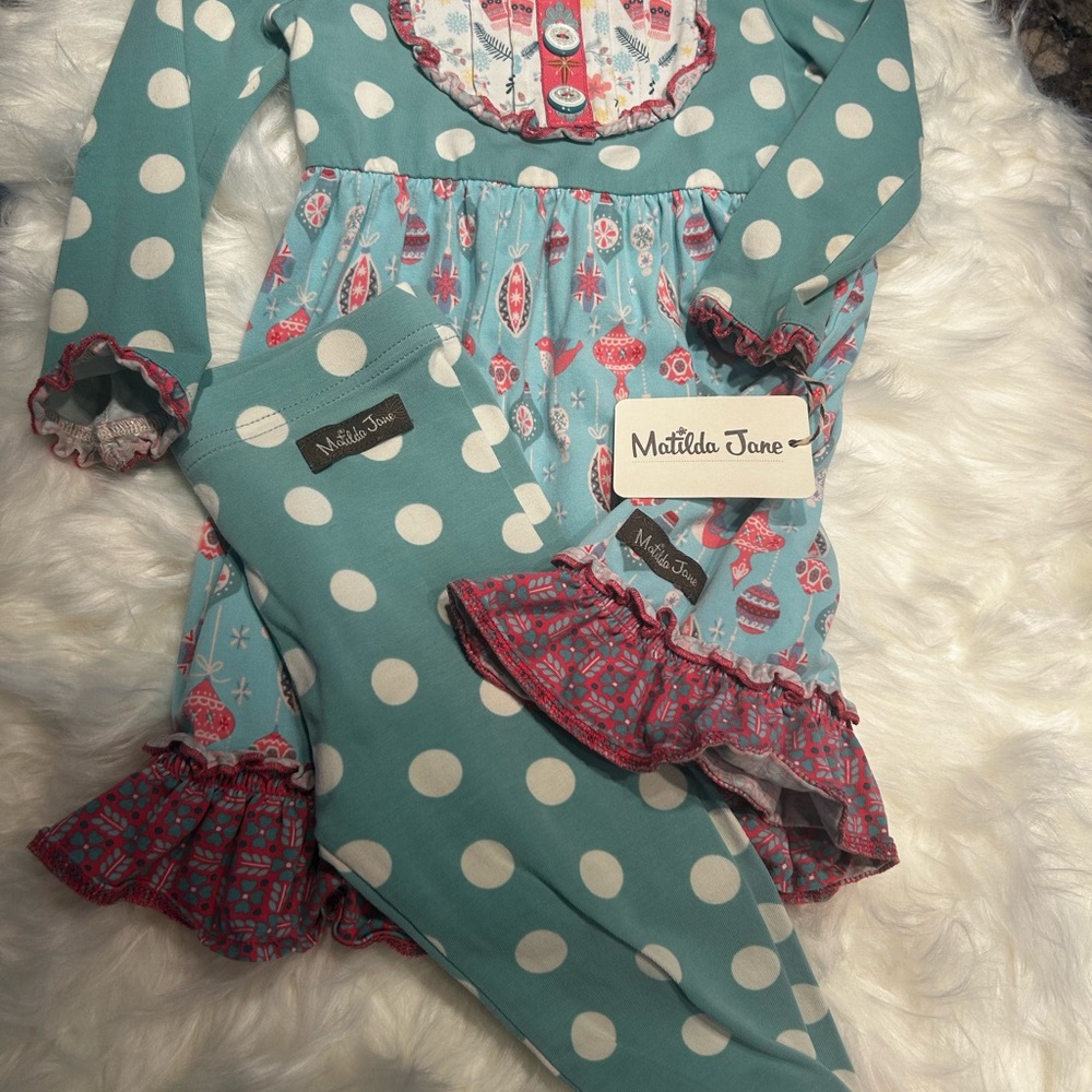 Matilda Jane Frosty Cheer Polka-Dot Tunic and Leggings Set